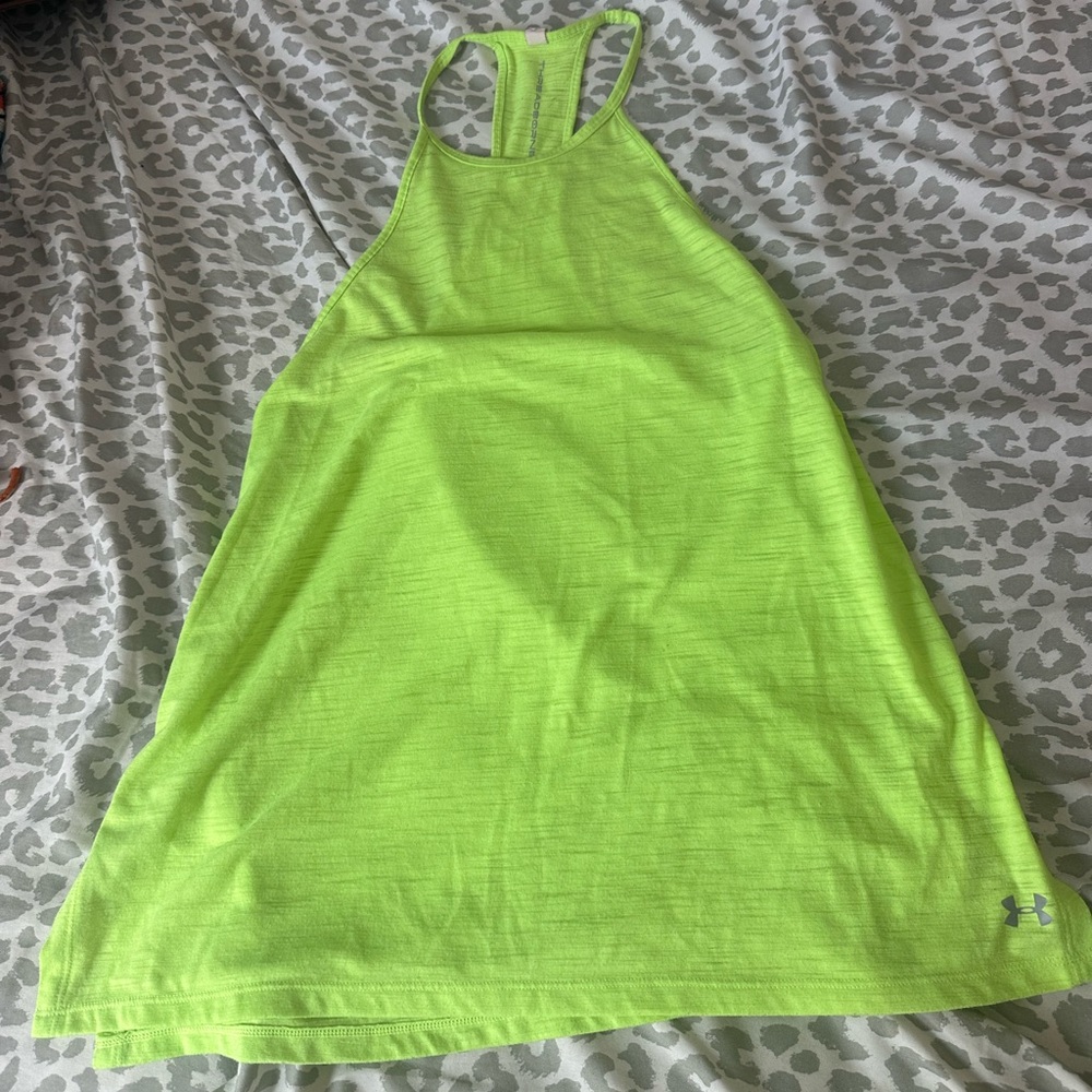 Neon green under armor tank top